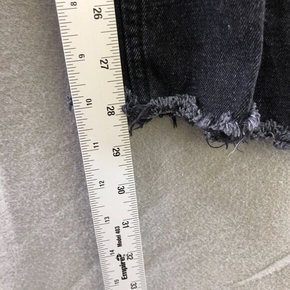 Abercrombie & Fitch Skinny High Rise Jean Womend 20 Short 35S Black Split Hem - Picture 12 of 12
